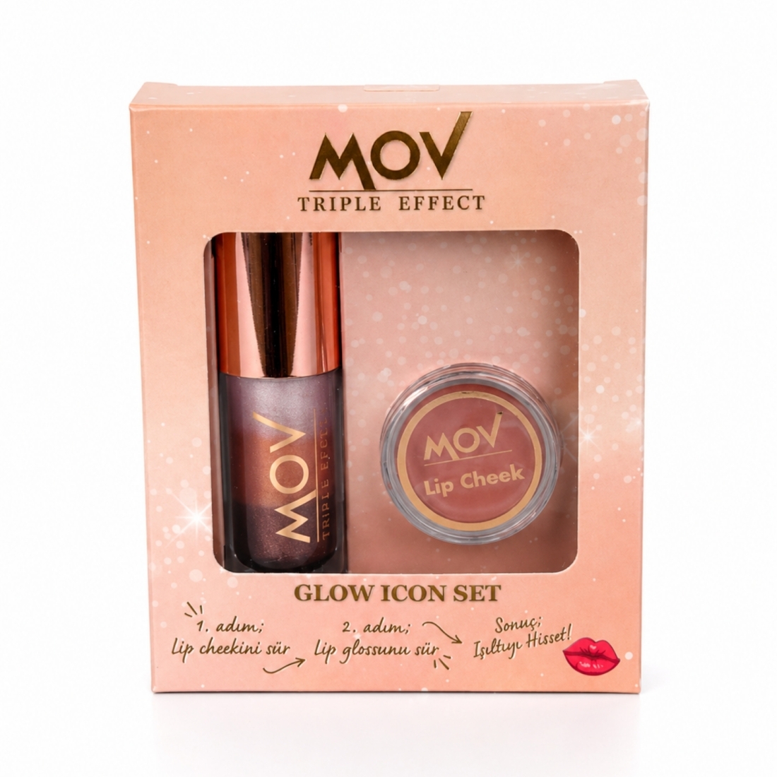 Mov Glow Icon Lip Gloss + Allık